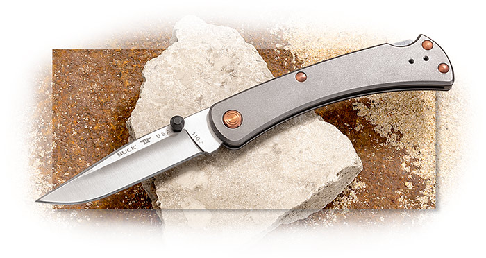 BUCK - 2023 LEGACY 110 SLIM PRO TRX - TITANIUM HANDLE WITH BRONZE PVD ACCENTS - S45VN BLADE STEEL