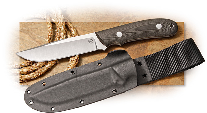 Arkansas Made Dozier Professional Guides Knife with Wilderness Sheath