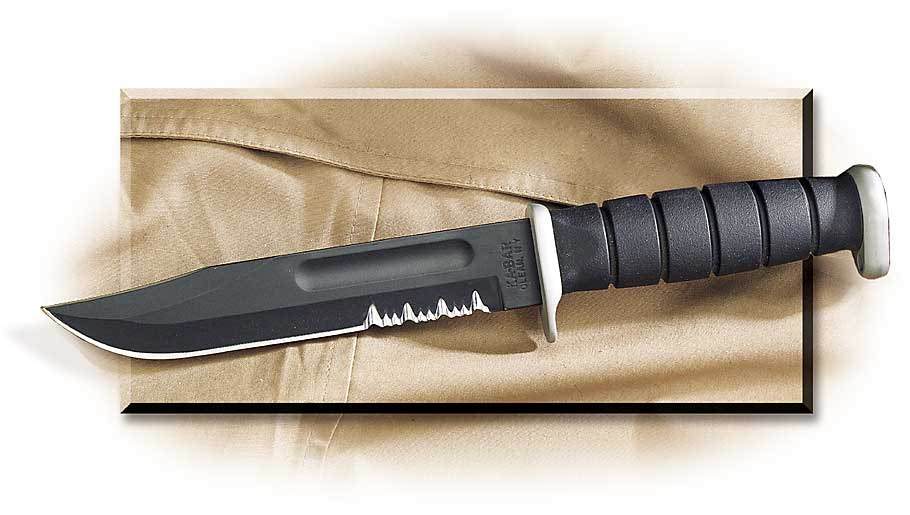 Ka-Bar D2 Combat Knife - Black Kydex Sheath