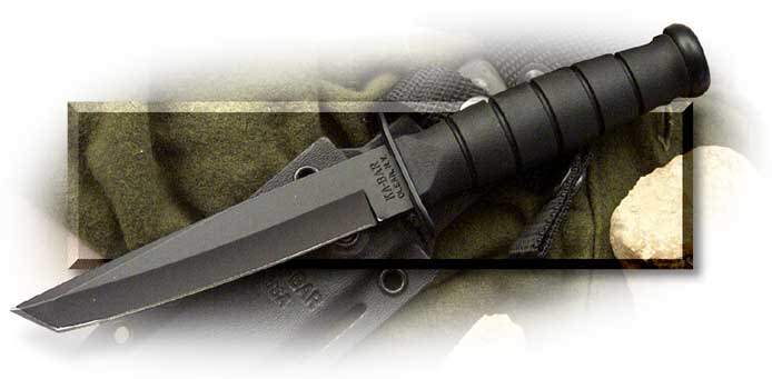 Short Ka-Bar® Black Tanto Blade - Kydex® Sheath