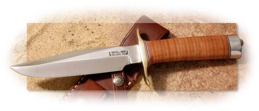 Randall® Model 1 Fighter with O-1 Toolsteel clip point blade and Leather handle