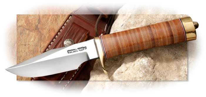Randall® Model 23 Gamemaster with stacked Leather handle, stainless steel, handmade knife