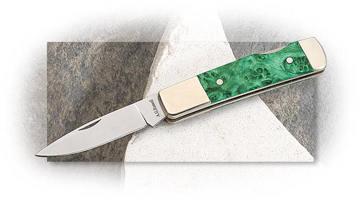 A. G. Russell Gent's Lockback with Green Box Elder