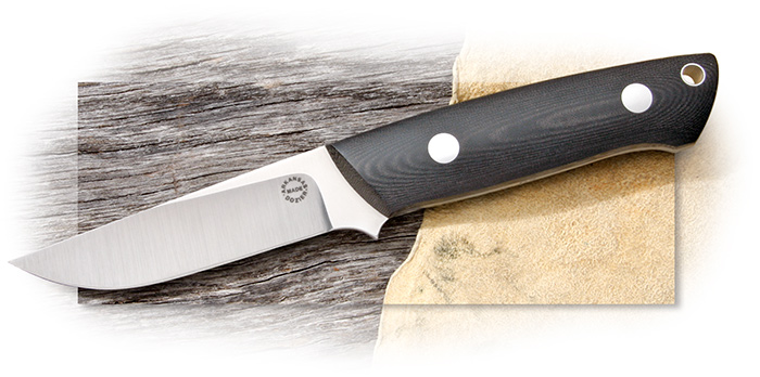Arkansas Made Dozier Slim Outdoorsman - Black Rucarta Handle - Vertical Sheath